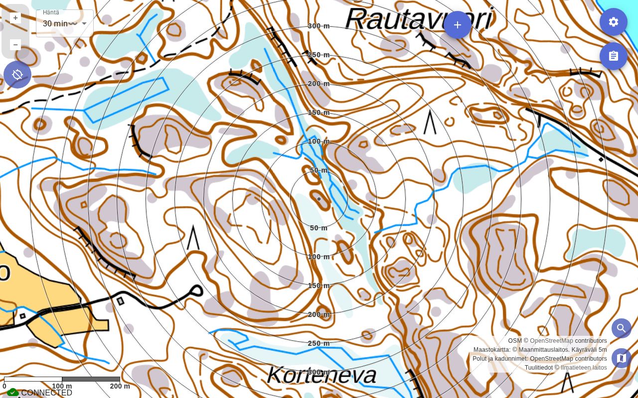 Mismo lugar, mapa topográfico